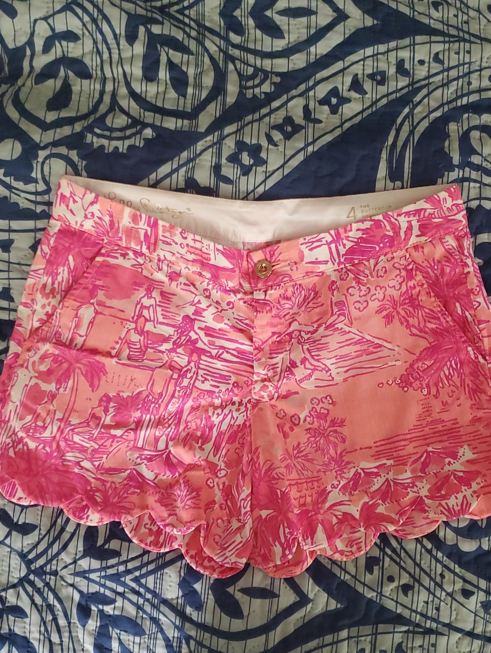 Lilly Pulitzer Pink Printed Scallop Hem Women’s Shorts
